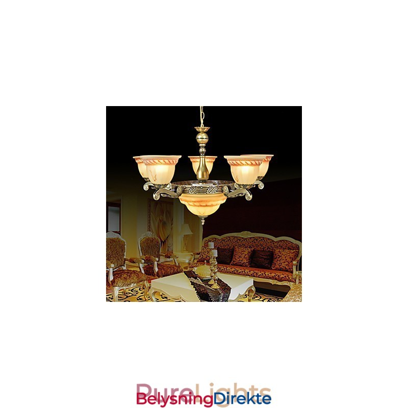 Tradisjonell Klassisk Vintage Retro Bronse Metalllysekrone