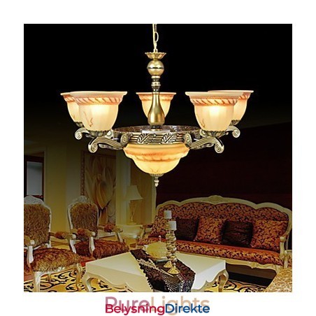 Tradisjonell Klassisk Vintage Retro Bronse Metalllysekrone