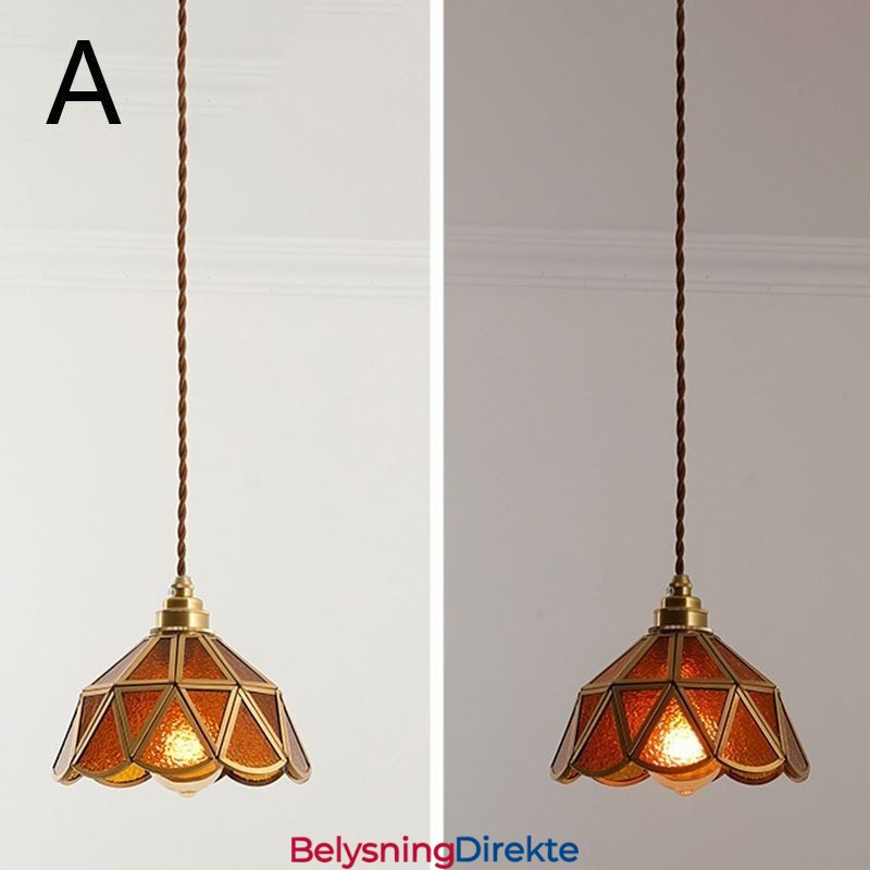 Retro Glass Pendellampe I Japansk Stil I Glass Taklampe