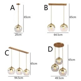 Kreativ Jern+Glass Kuleformet Anhengslampe Dekorativ Belysning