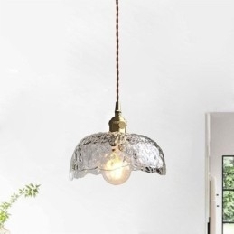 Uregelmessig Messingglass Pendellampe Hammer Glass Taklampe