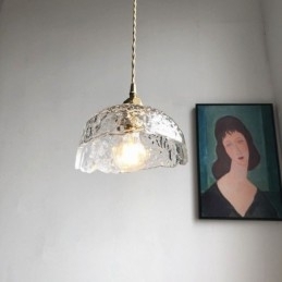 Uregelmessig Messingglass Pendellampe Hammer Glass Taklampe