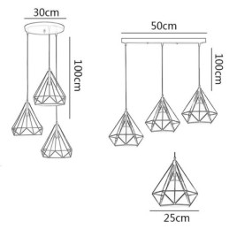 Diamantformet Anhengslampe Moderne Minimalistisk Dekorativ Lampe