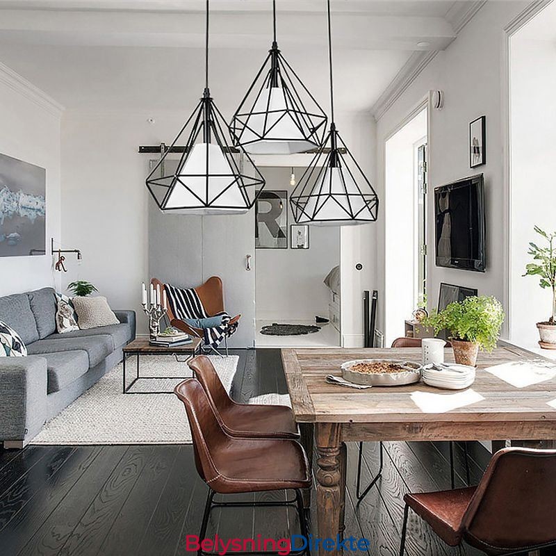 Diamantformet Anhengslampe Moderne Minimalistisk Dekorativ Lampe