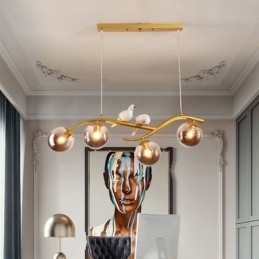 Moderne Minimalistisk Grenpendellampe Med 4 Lamper