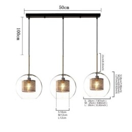 Minimalistisk Glassklyngependellampe Med 3 Lys, Taklampeøy