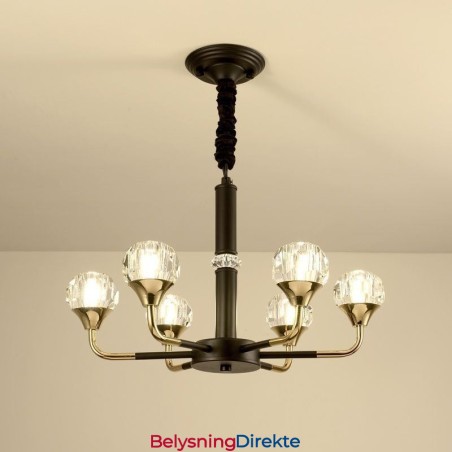 Moderne Krystallanhengslampe Elegant Krystalllysekrone