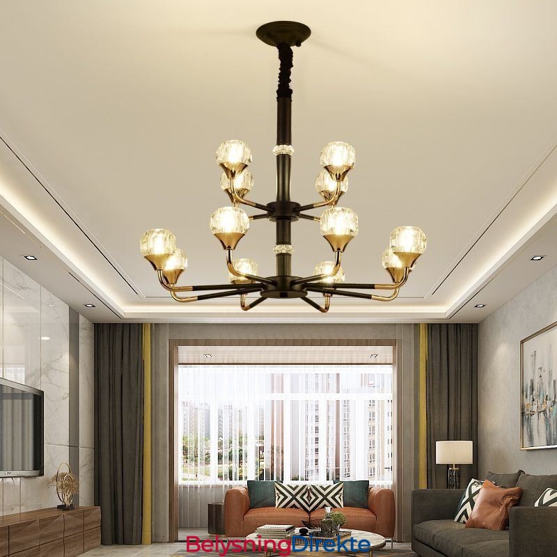 Moderne Krystallanhengslampe Elegant Krystalllysekrone