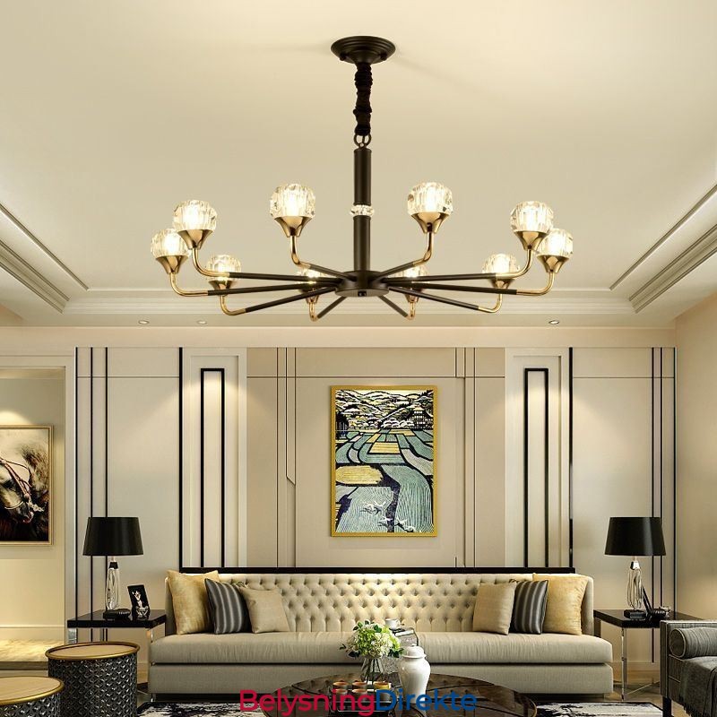 Moderne Krystallanhengslampe Elegant Krystalllysekrone