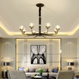 Moderne Krystallanhengslampe Elegant Krystalllysekrone