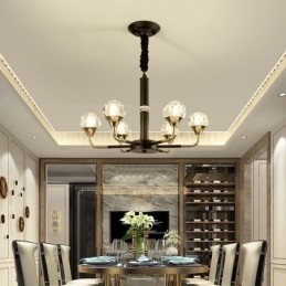 Moderne Krystallanhengslampe Elegant Krystalllysekrone