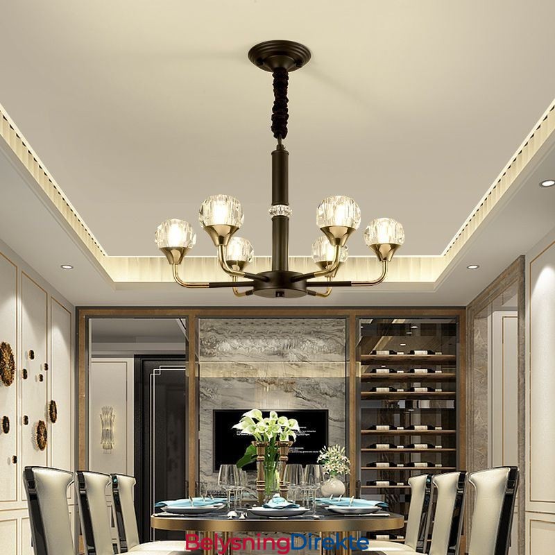 Moderne Krystallanhengslampe Elegant Krystalllysekrone