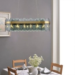 Minimalistisk Glassanhengslampe Unik Farge Rektangulær Taklampe Øy