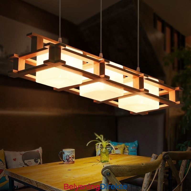 Kreativ 3-Lyss Eikependellampe Dekorativ Tretaklampe Kafé