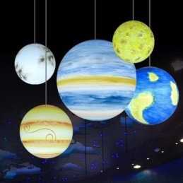 Nordisk Planetdesign Pendellampe Unik Lysekrone Med Solsystemplaneter