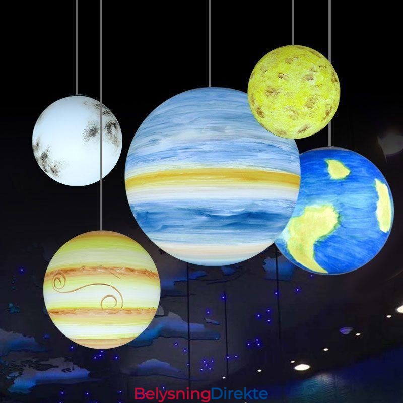 Nordisk Planetdesign Pendellampe Unik Lysekrone Med Solsystemplaneter
