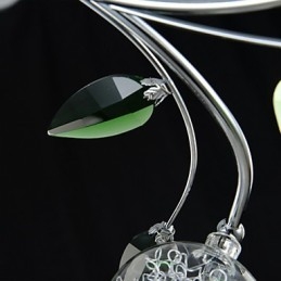 Lysekrone Med 6 Lys Landlig Aluminium Glass Krom