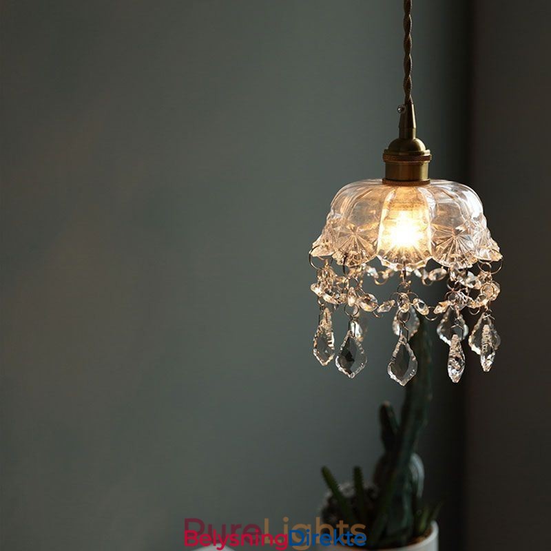 Elegant Glass Pendellampe Med Enkelt Hode, Mini-Pendellampe