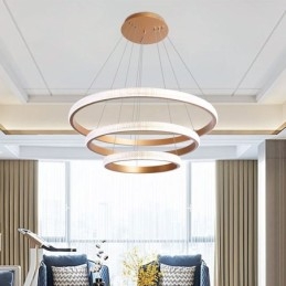 Moderne Pendellampe Akryl 3-Ringers Lampe 80+60+40Cm