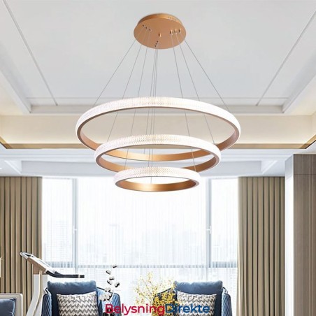 Moderne Pendellampe Akryl 3-Ringers Lampe 80+60+40Cm