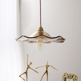Lotusblad Glass Pendellampe Kreativ Dekorativ Lampe