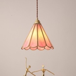 Japansk Stil Glass Pendellampe Retro Kronbladlampe
