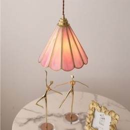 Japansk Stil Glass Pendellampe Retro Kronbladlampe