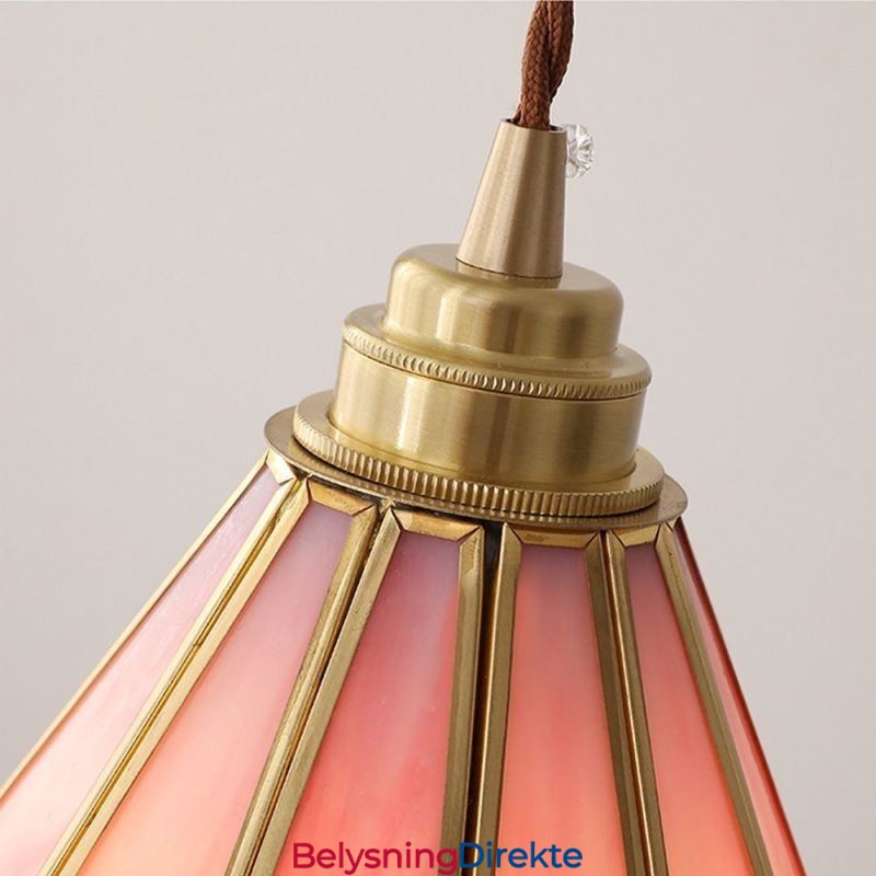 Japansk Stil Glass Pendellampe Retro Kronbladlampe