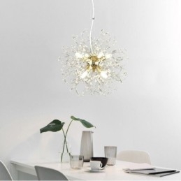 Løvetann Krystall Pendellampe Elegant Lysekrone