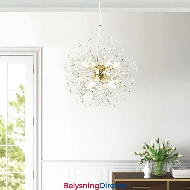 Løvetann Krystall Pendellampe Elegant Lysekrone