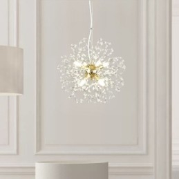 Løvetann Krystall Pendellampe Elegant Lysekrone