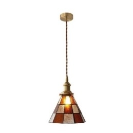 Retro Lattice Glass Pendellampe I Japansk Stil