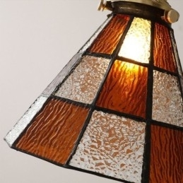 Retro Lattice Glass Pendellampe I Japansk Stil