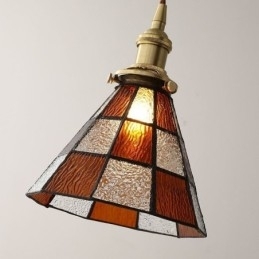 Retro Lattice Glass Pendellampe I Japansk Stil
