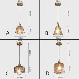 Unik Mini-Glass Pendellampe I Japansk Stil, Ravfarget Dekorativ Belysning