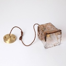 Unik Mini-Glass Pendellampe I Japansk Stil, Ravfarget Dekorativ Belysning