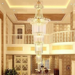 Elegant Lang Anhengskrystalllysekrone