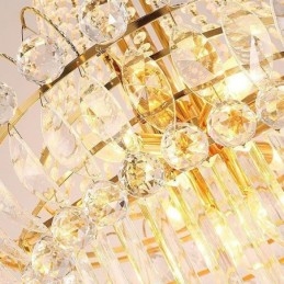 Elegant Lang Anhengskrystalllysekrone
