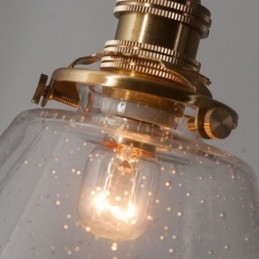 1 Lys Diamantglass Pendellampe Bobleglasslampe
