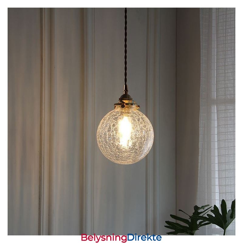 Moderne Pendellampe I Glass Med Knitrende Tak