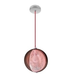 Moderne Rosegull Pendellampe Halvrund Glasslampeskjerm Dekorativ Lampe Kafé