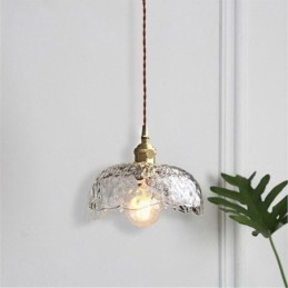 Uregelmessig Messingglass Pendellampe Hammer Glass Taklampe