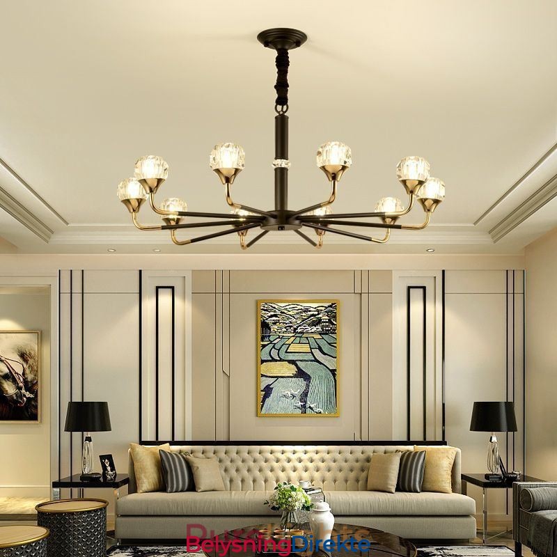Moderne Krystallanhengslampe Elegant Krystalllysekrone