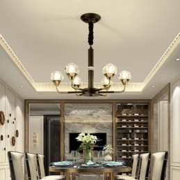 Moderne Krystallanhengslampe Elegant Krystalllysekrone