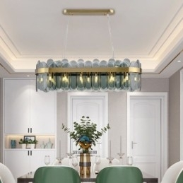 Minimalistisk Glassanhengslampe Unik Farge Rektangulær Taklampe Øy