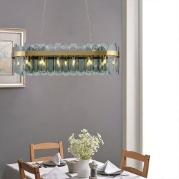 Minimalistisk Glassanhengslampe Unik Farge Rektangulær Taklampe Øy