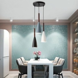 Moderne Enkel Pendellampe Med Tre Lys, Kreativ Aluminiumskunstlampe, Kafé