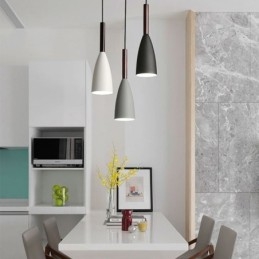 Moderne Enkel Pendellampe Med Tre Lys, Kreativ Aluminiumskunstlampe, Kafé