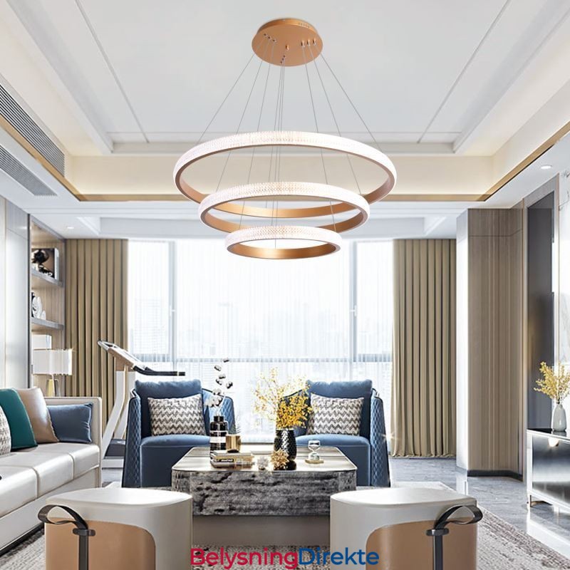 Moderne Pendellampe Akryl 3-Ringers Lampe 80+60+40Cm