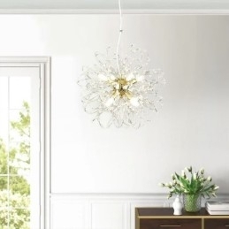 Løvetann Krystall Pendellampe Elegant Lysekrone